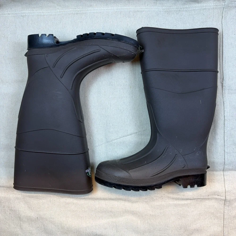 Northerner Rubber Rain Boots Brown Mens 7 Womens 9 Vintage 1997 Made in USA